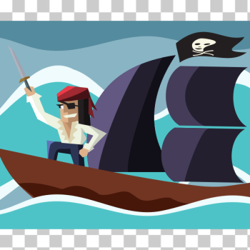 SVG Pirate at sea ship