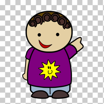 SVG Pointing boy with sunny purple T-shirt SVG Pointing boy with sunny purple T-shirt