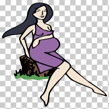 SVG Pregnant lady on a stump