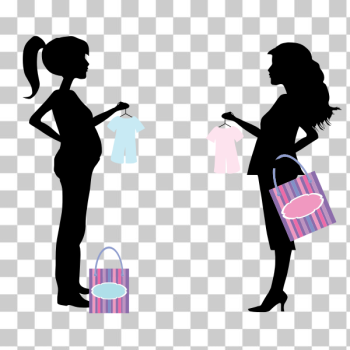 SVG Pregnant women in shopping