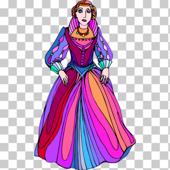 SVG Princess in colorful dress SVG Princess in colorful dress