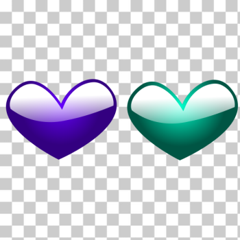 SVG Purple and green hearts