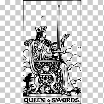 SVG Queen of swords tarot card SVG Queen of swords tarot card