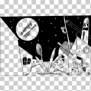 SVG Rabbits watching the moon vector illustration SVG Rabbits watching the moon vector illustration