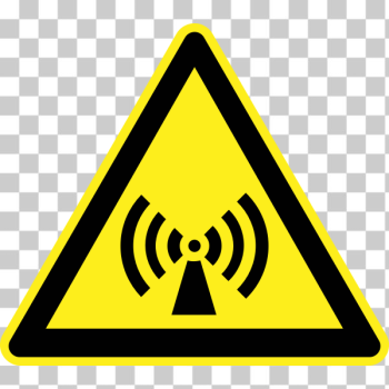 SVG Radio waves hazard warning sign vector image