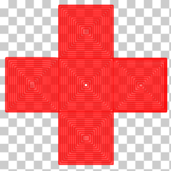 SVG Red cross containing red square-pyramids illustration SVG Red cross containing red square-pyramids illustration