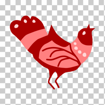SVG Red folk art bird vector clip art SVG Red folk art bird vector clip art