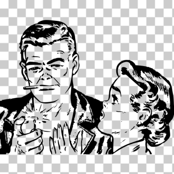 SVG Retro couple talking