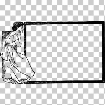 SVG Retro lady with frame