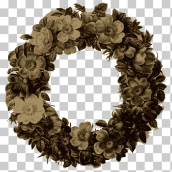 SVG rose wreath sepia SVG rose wreath sepia