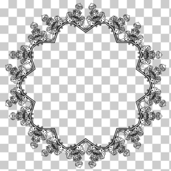 SVG Round floral frame vector illustration