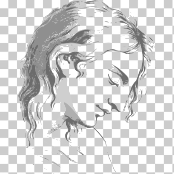 SVG Sad woman vector portrait SVG Sad woman vector portrait