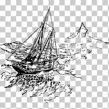SVG Sailboat in storm vector drawing SVG Sailboat in storm vector drawing