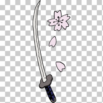 SVG Samurai sword and cherry blossoms SVG Samurai sword and cherry blossoms