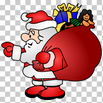 SVG Santa Claus with a bag full of presents vector illustration