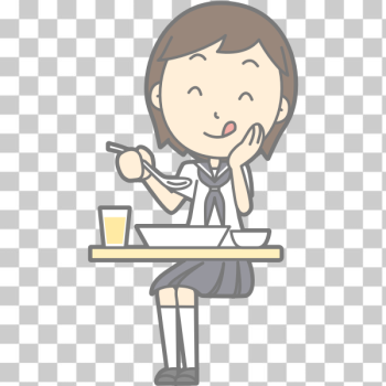 SVG Schoolgirl enjoying lunch SVG Schoolgirl enjoying lunch