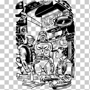 SVG Sci-fi comic scene vector illustration SVG Sci-fi comic scene vector illustration