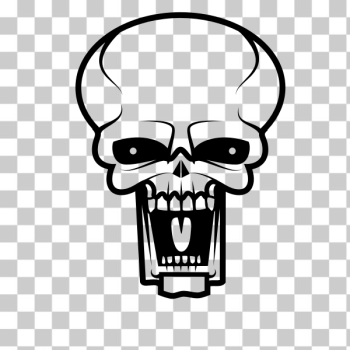 SVG Screaming skull silhouette