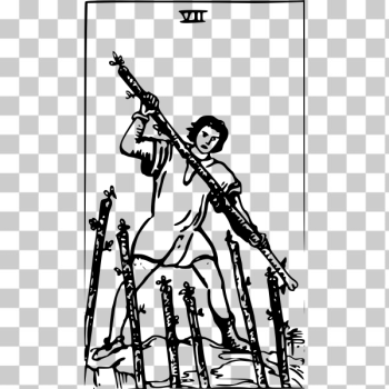 SVG Seven of wands in tarot card SVG Seven of wands in tarot card
