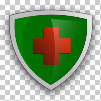 SVG Shield with red cross vector
