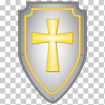 SVG Shiny religious cross shield vector image
