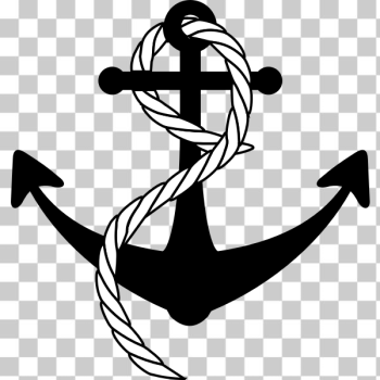 SVG Ship anchor with rope vector image