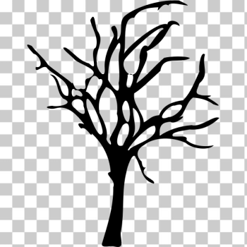 SVG Silhouette drawing of Halloween small dead tree SVG Silhouette drawing of Halloween small dead tree