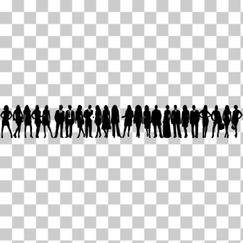 SVG Silhouette group of males and females vector illustration