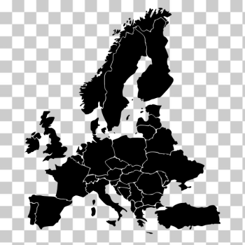 SVG Silhouette vector clip art of map of Europe SVG Silhouette vector clip art of map of Europe