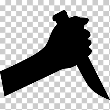 SVG Silhouette vector illustration of hand with knife SVG Silhouette vector illustration of hand with knife