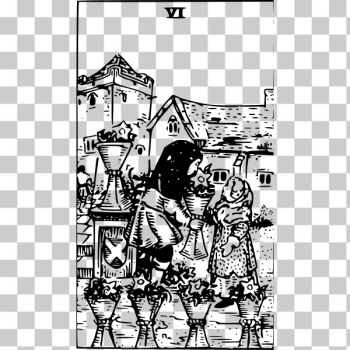 SVG Six of cups tarot card SVG Six of cups tarot card