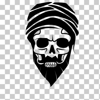 SVG Skull with turban silhouette