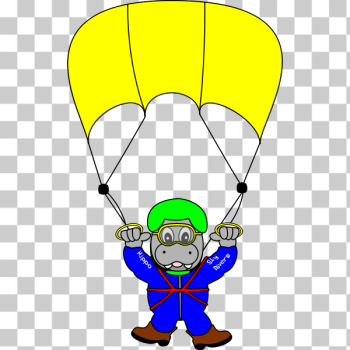 SVG Skydiver hippo vector image SVG Skydiver hippo vector image