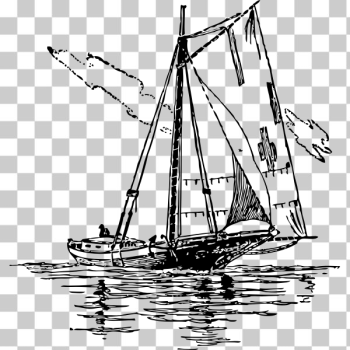 SVG Smack sailboat vector image SVG Smack sailboat vector image