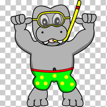 SVG Snorkeling hippo vector image SVG Snorkeling hippo vector image