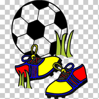 SVG Soccer ball and sneakers vector illustration