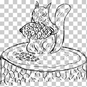 SVG Squirrel eating pine cone