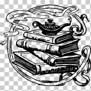 SVG Stacked books with magic lamp SVG Stacked books with magic lamp