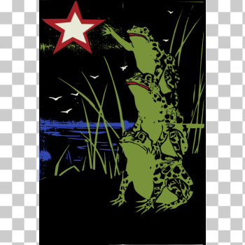 SVG Stacked frogs with a star SVG Stacked frogs with a star