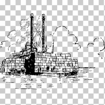 SVG Steamboat loaded with cotton vector illustration SVG Steamboat loaded with cotton vector illustration