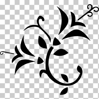 SVG Stylized black flower vector graphics SVG Stylized black flower vector graphics