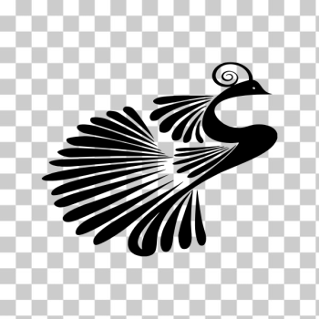 SVG Stylized peacock silhouette SVG Stylized peacock silhouette