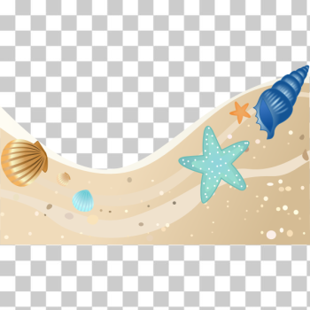 SVG Summer beach with seashells vector image SVG Summer beach with seashells vector image