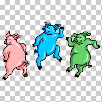 SVG Three colored pigs SVG Three colored pigs