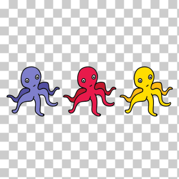 SVG Three funny octopuses SVG Three funny octopuses