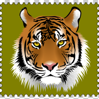 SVG Tiger postage stamp SVG Tiger postage stamp