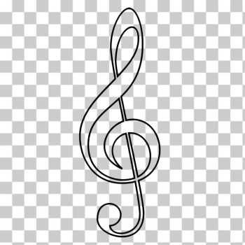 SVG Treble clef outline vector illustration SVG Treble clef outline vector illustration
