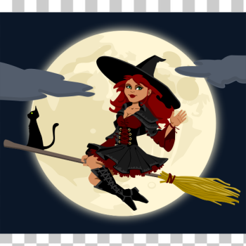 SVG Trendy witch on broom vector illustration SVG Trendy witch on broom vector illustration