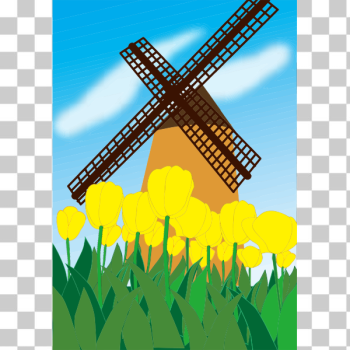 SVG Tulips and windmill SVG Tulips and windmill