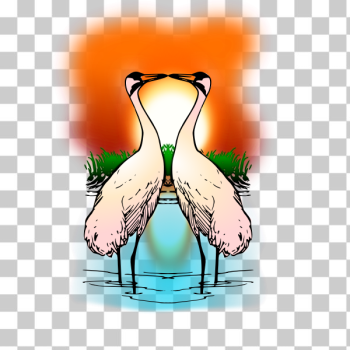 SVG Two Love Whooping Crane Vector SVG Two Love Whooping Crane Vector